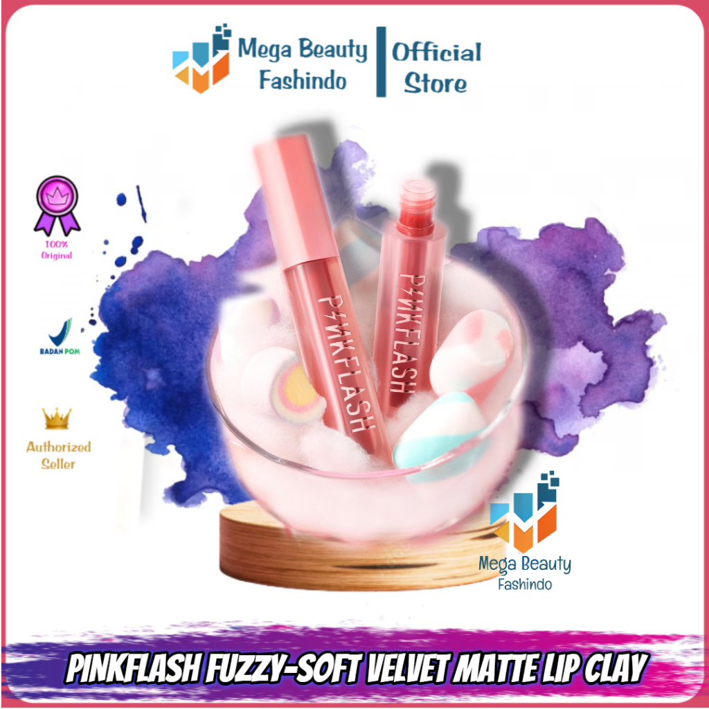 Pinkflash PF L16 | Powdery Lipgloss | Fuzzy-Soft Velvet Matte Lip Clay Lipstik Lightweight Lip Mud F
