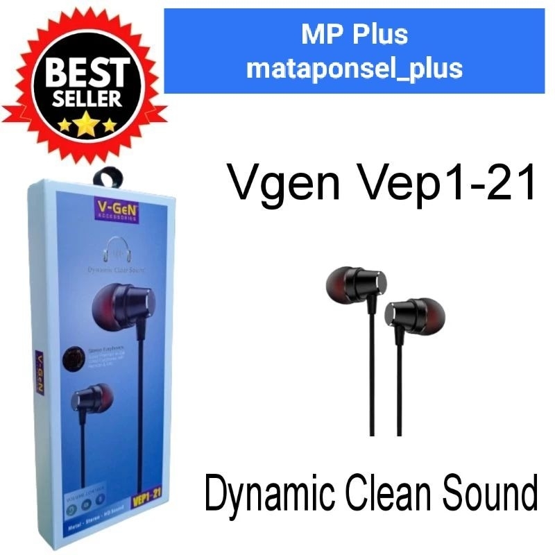 V-Gen Original Handsfree VEP1-21 | Earphone Headset Stereo Sound V-Gen