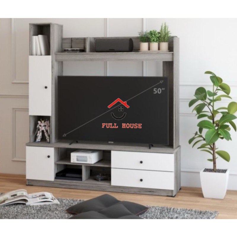 KHUSUS KARGO LUAR SURABAYA wall unit penyekat ruangan bufet tv 50” inch minimalis japandi murah