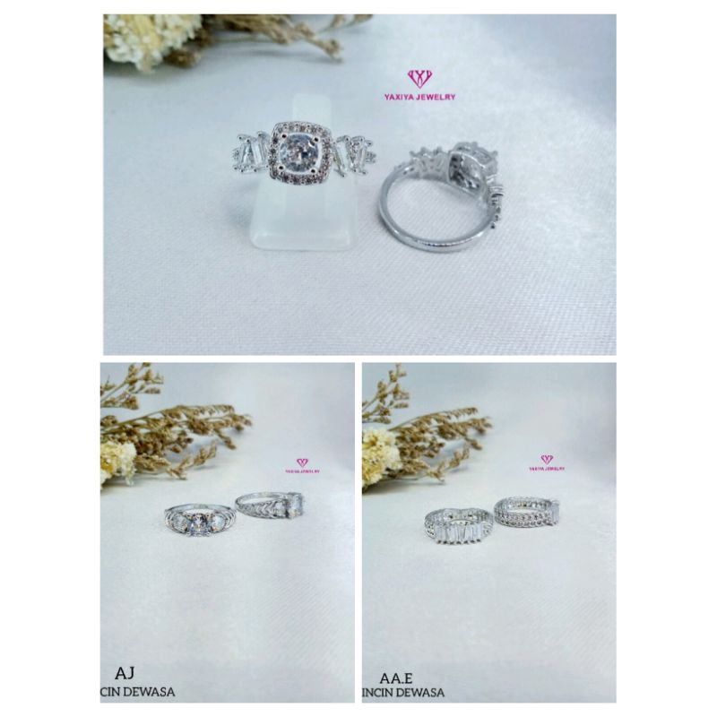 cincin rantai love lapis emas putih