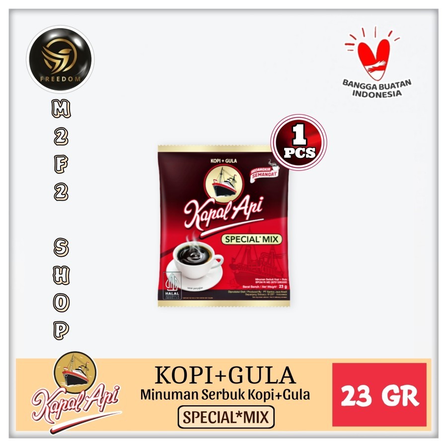 

Kopi Kapal Api Hitam + Gula Special Mix Sachet - 23 gr (Kemasan Satuan)