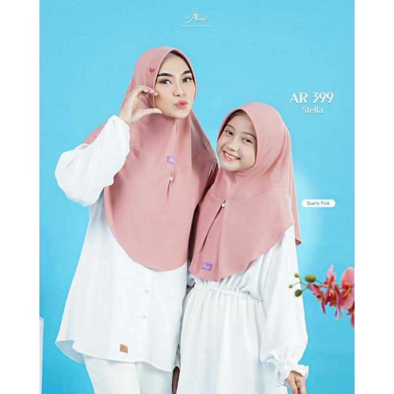 Hijab couple mom and kids ARRafi AR 399 // Bergo jilbab instan AR 399 std dan AR 399 medium kerudung