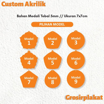 BAHAN MEDALI AKRILIK 5mm BENING SEGI LIMA UNTUK KEPERLUAN WISUDA SEKOLAH / MEDALI ACRYLIC / WISUDAA