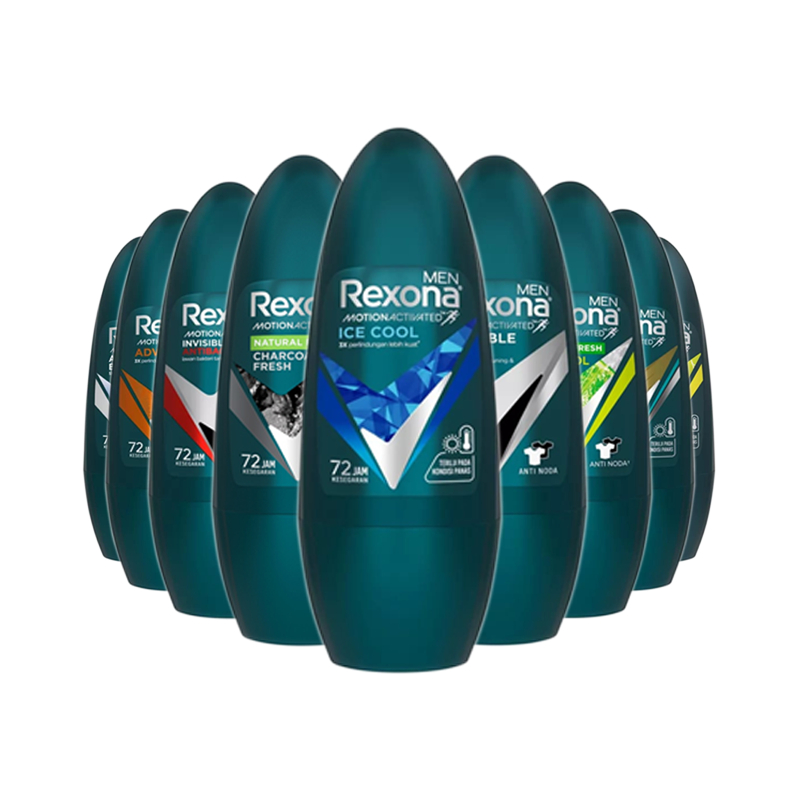 REXONA MEN Motion Activated Deodorant Roll On 45 ml | Activ Bright | Adventure | Anti Bacterial | Ch