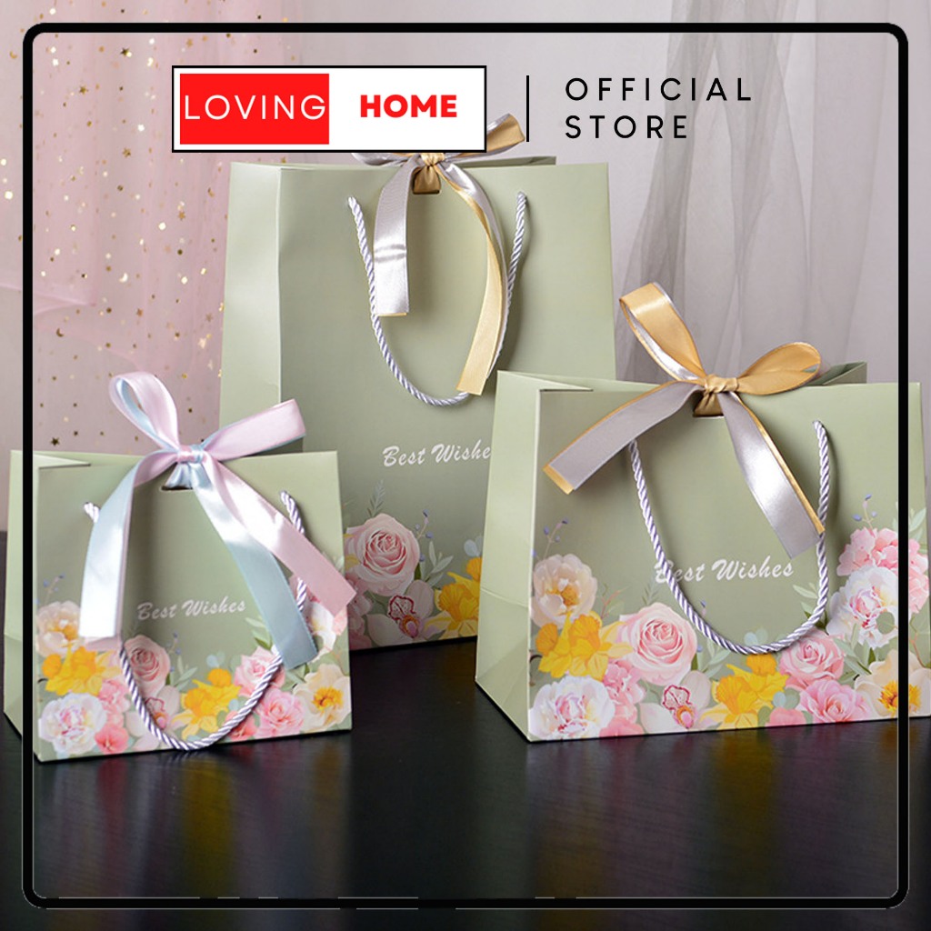 

LOVING HOME - Paper Bag Kantong Gift Bingkisan Kemasan Bunga Mawar Best Wishes