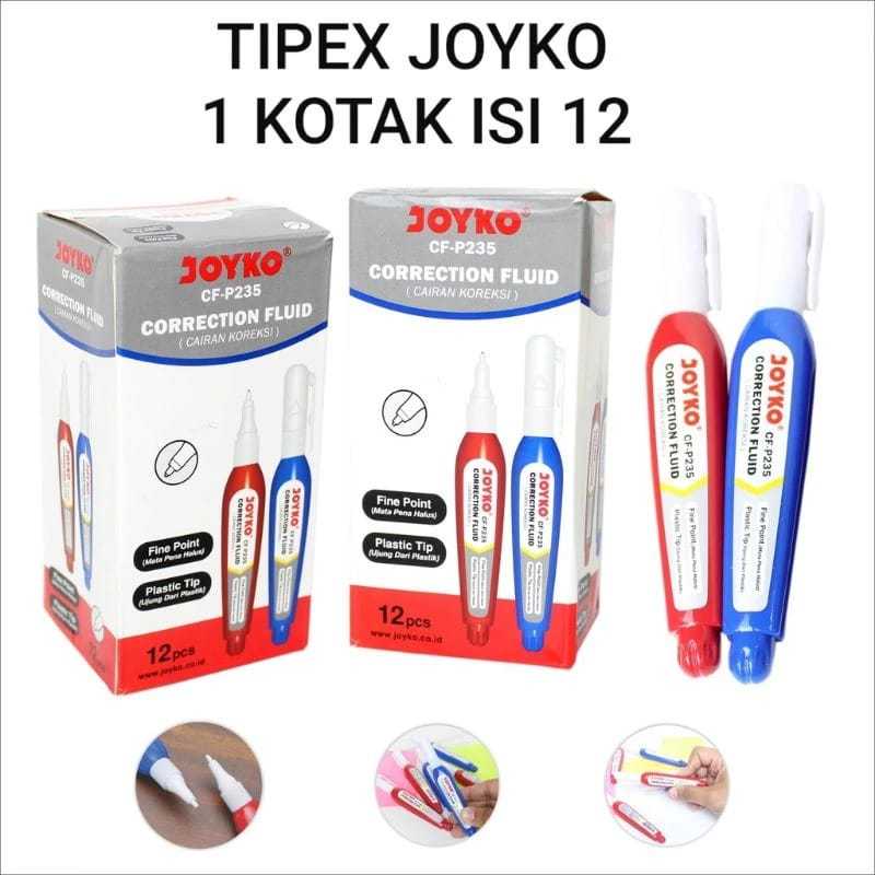 

Correction Fluid Pen Joyko isi 12pcs Tipex Cair CF-P235 / CF-P236