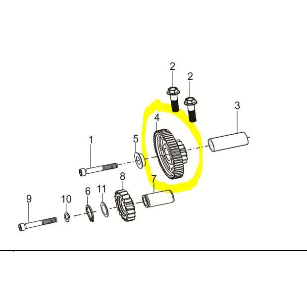Gigi Penghantar Stater 58T Motor Roda Dua VIAR Cross 250cc EC