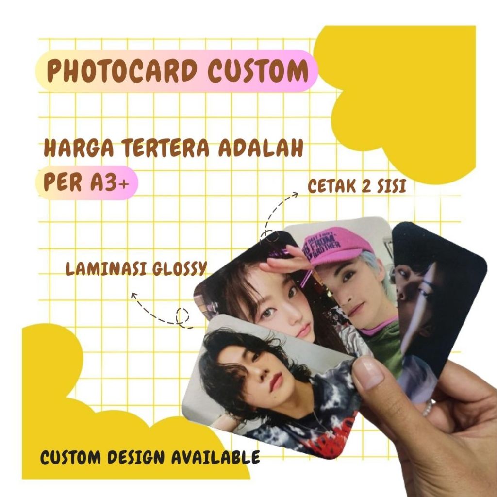 photocard custom pengerjaan kilat 310gsm
