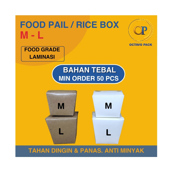 Food Pail Polos / Food Pail Kraft / Food Pail M L / Rice Box / Paper Food Pail