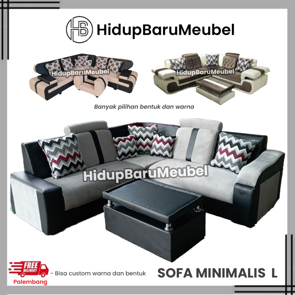 Sofa Minimalis L / kursi sudut Leter Later L / sofa ruang tengah minimalis custom murah / promo pabr