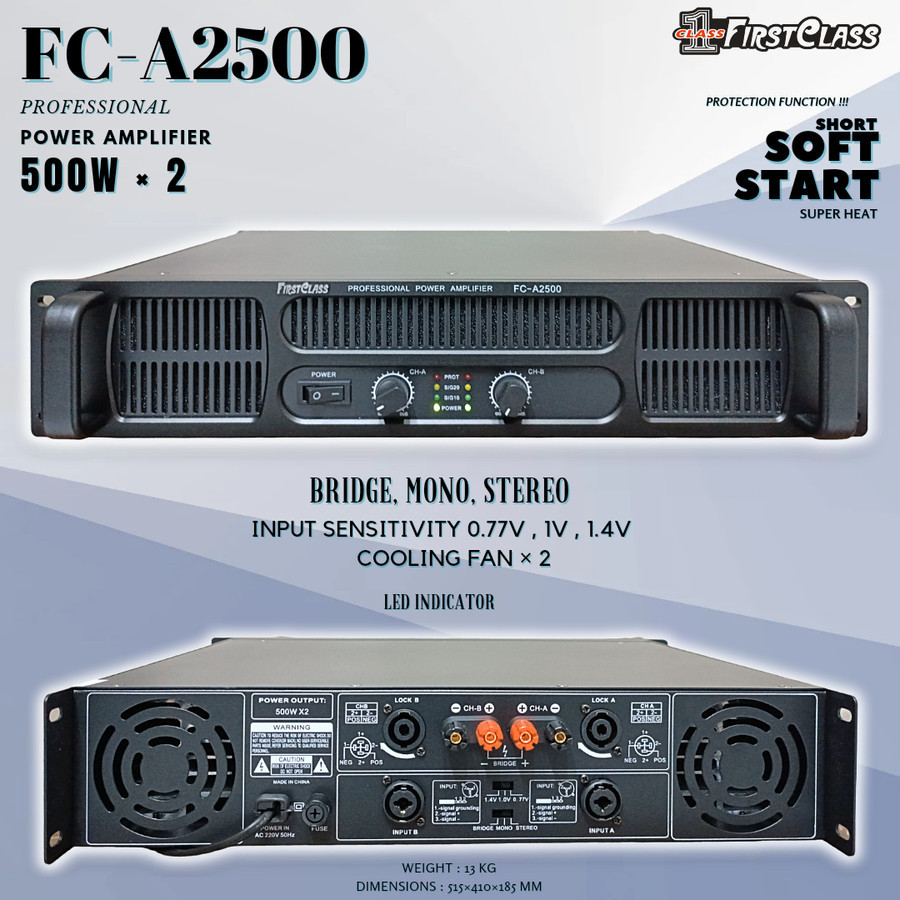 Professional Power Amplifier Firstclass FCA 2500