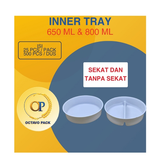 PLASTIK TRAY SEKAT PAPER BOWL 650 ML & 800 ML/ INNER TRAY PAPER BOWL 650 ML & 800 ML