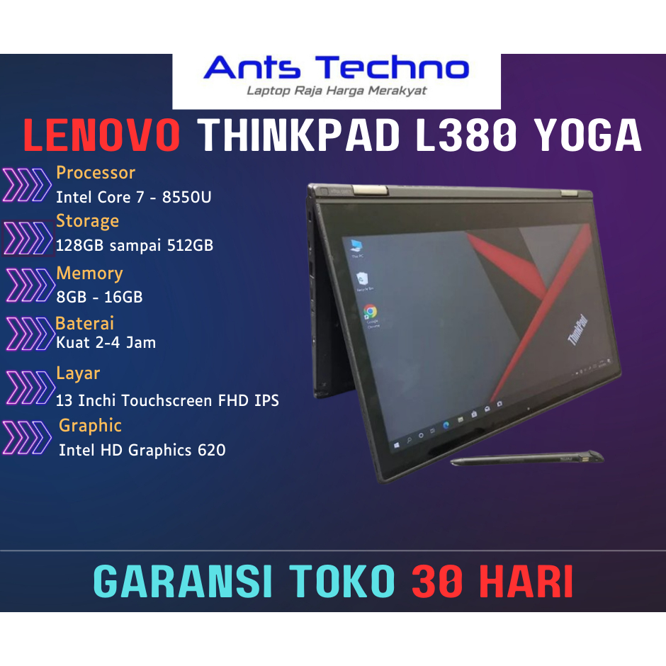 Laptop 2 in 1 Lenovo Thinkpad L380 Yoga Touchscreen Core i5 / i7 Gen 8 Like New