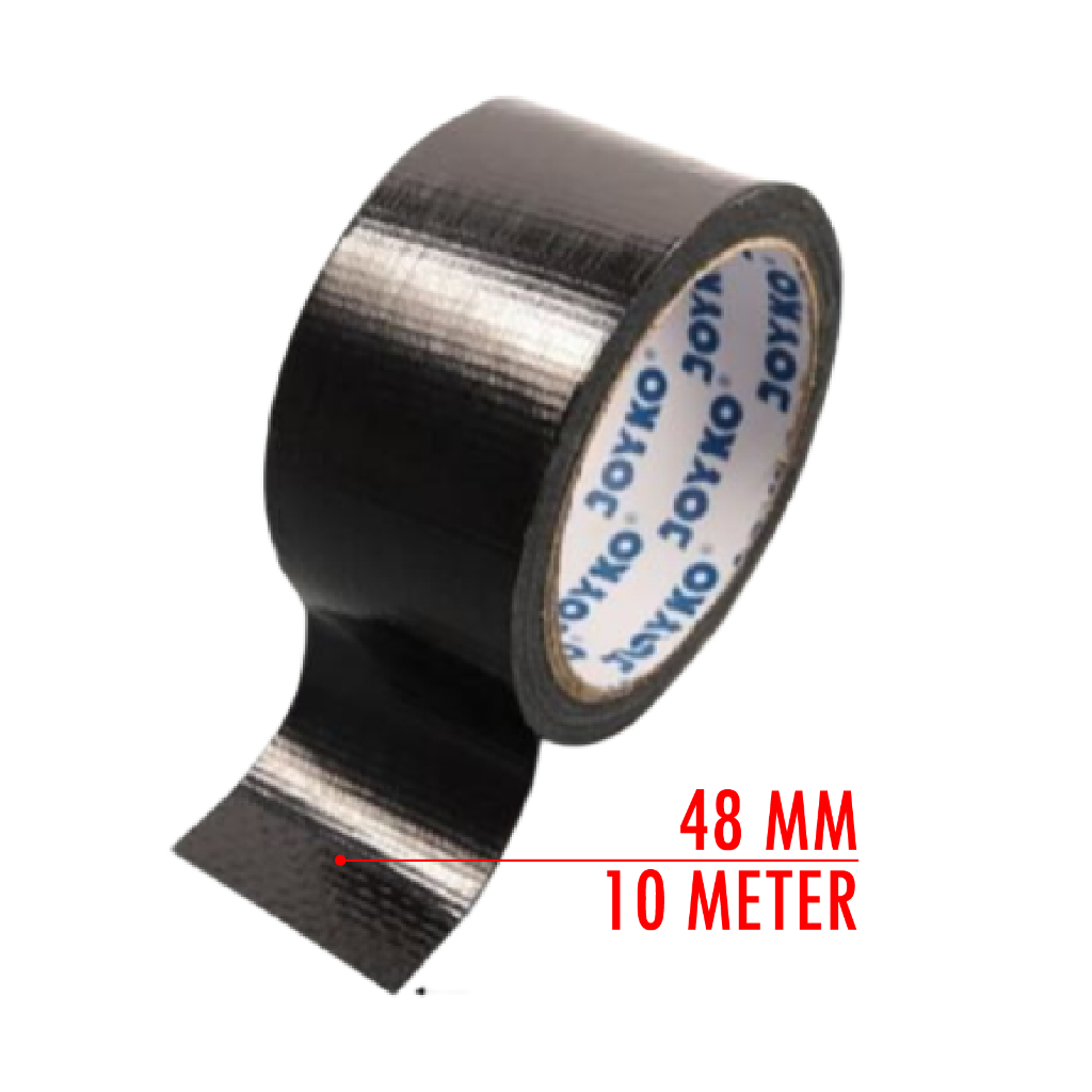 

(1 Roll) Lakban Kain Cloth Tape Hitam JOYKO 2" Inch 48 mm x 10 Meter (12 Yards) Black