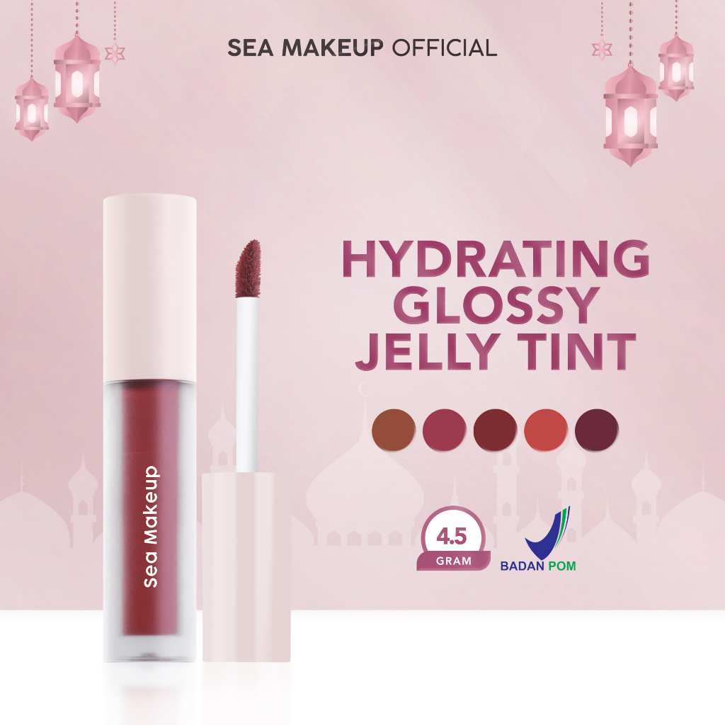 	 Sea Makeup Slick Cover Jelly Tint finishing glossy Hydrating dan Meninggalkan warna yang indah di bibir with Peptide Complex, Hyaluronic Acid, Honey Extract	