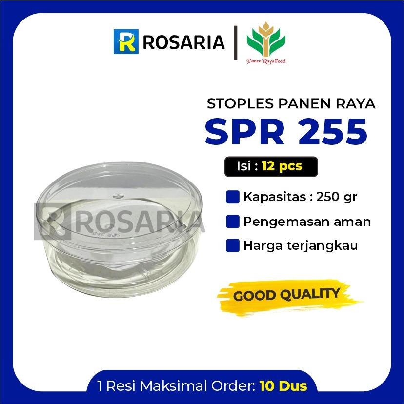 Toples Kue Kering Panen Raya 255 Bulat Toples Lebaran Mika Lusinan