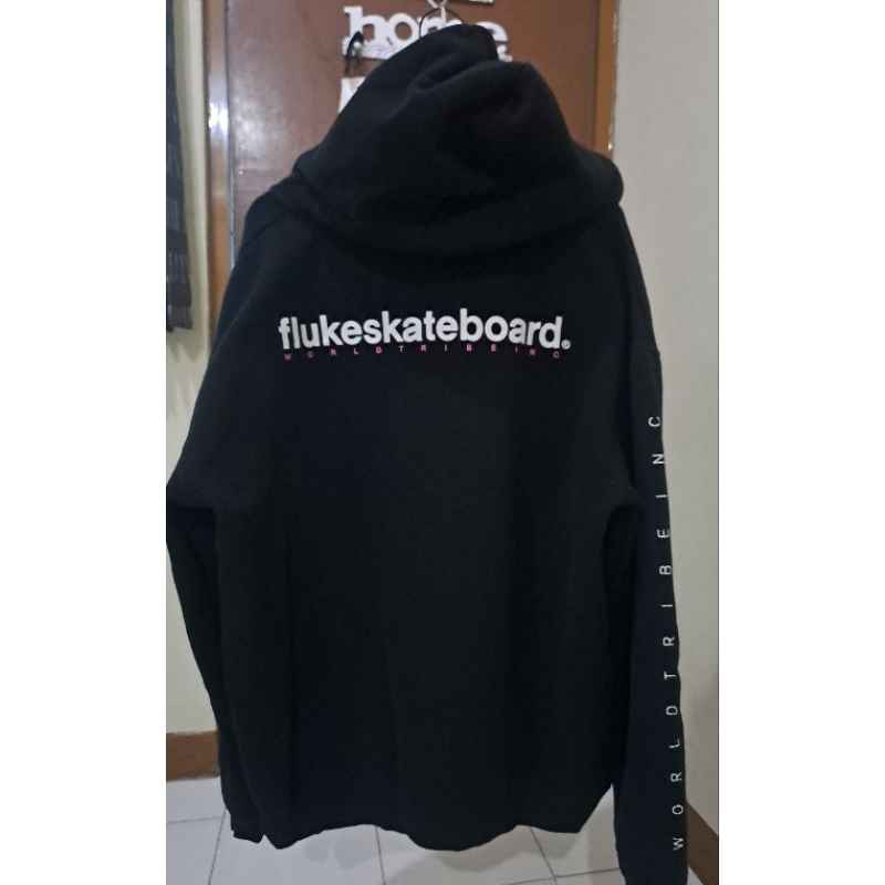 fluke skateboard zipper hoodie