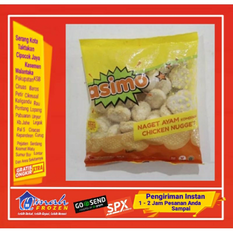 

Nugget Asimo 500g,Nugget Ayam,Naget Ayam, Frozen Serang