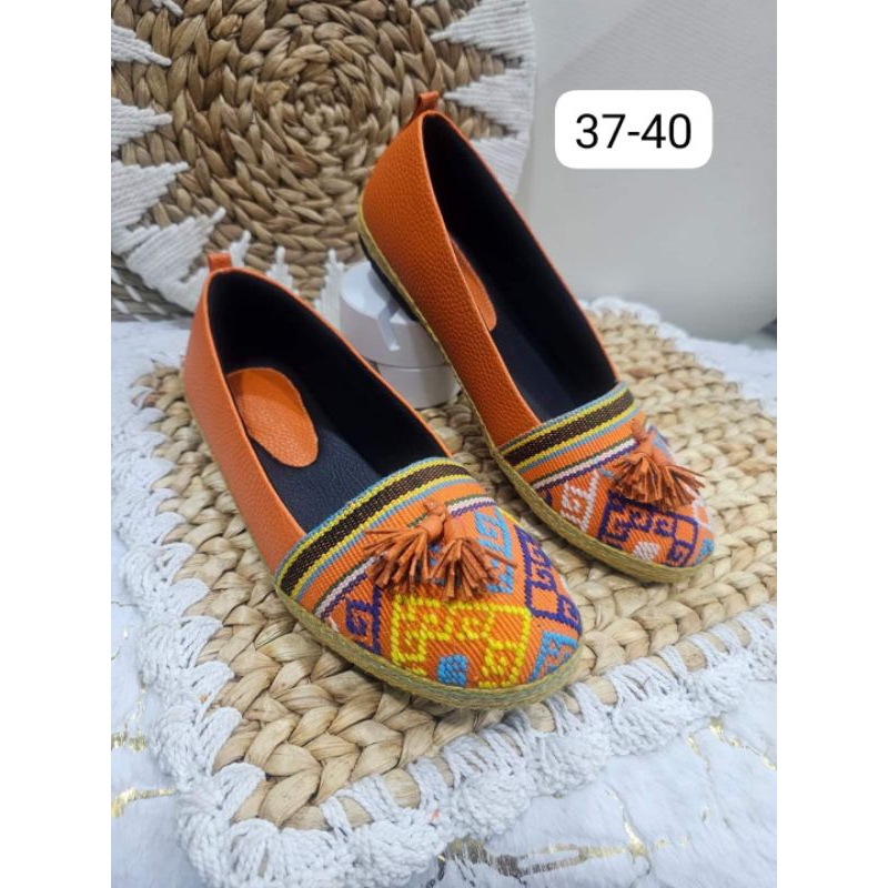 FLAT SHOES SHOES TENUN BUNA NTT, SEPATU ETNIK SLIP ON