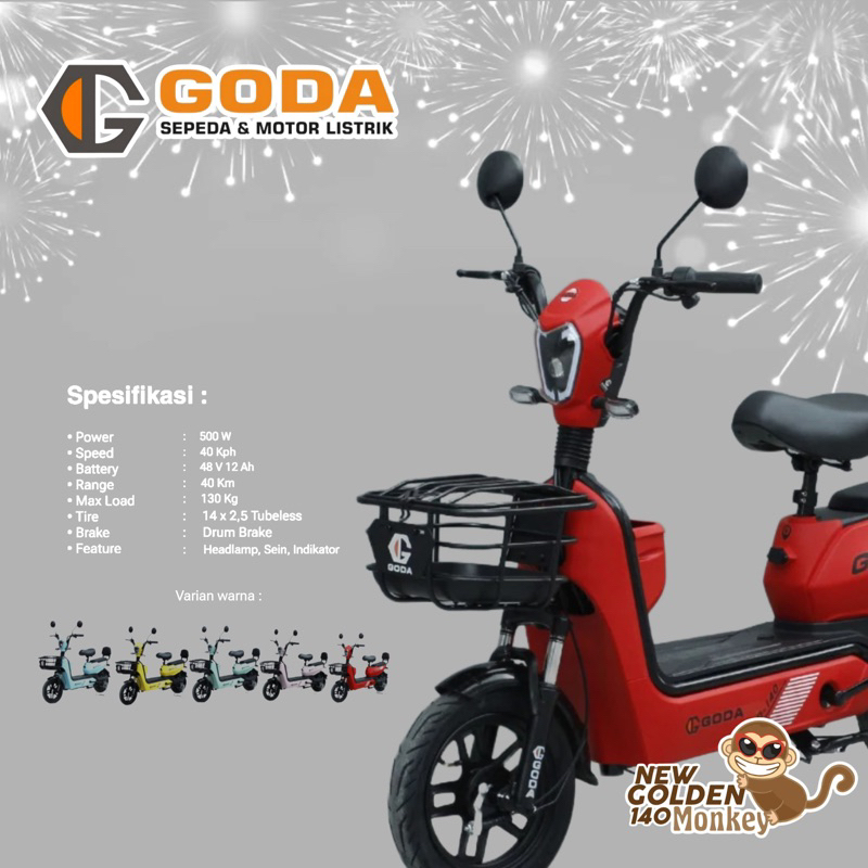 GODA JOGJA | SEPEDA LISTRIK GODA NEW GOLDEN MONKEY 140  (New)