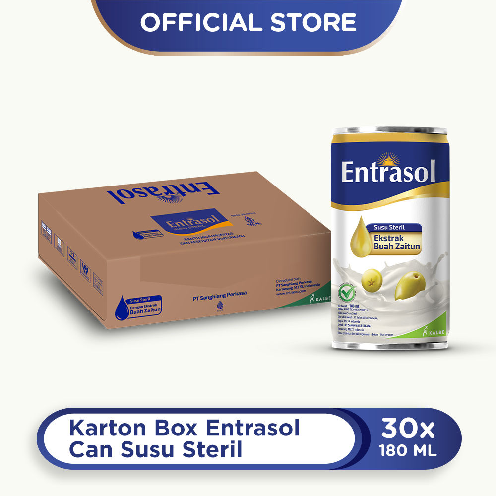 

1 Carton Box (30pcs) Entrasol Can Susu Steril 180 Ml