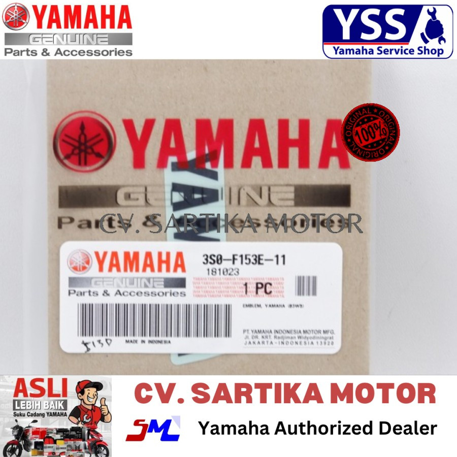 Emblem Stiker YAMAHA  / EMBLEM, YAMAHA (B3W5) / 3S0-F153E-11 3S0-F153E-21 3S0-F153E-31