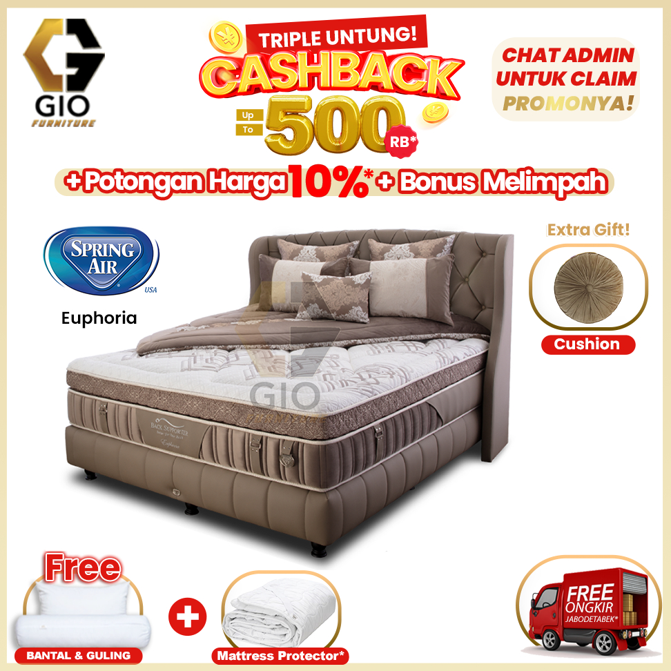 Kasur Spring Air Euphoria / Spring Air Springbed Euphoria (Full Set Mattress + Divan + Headboard + B