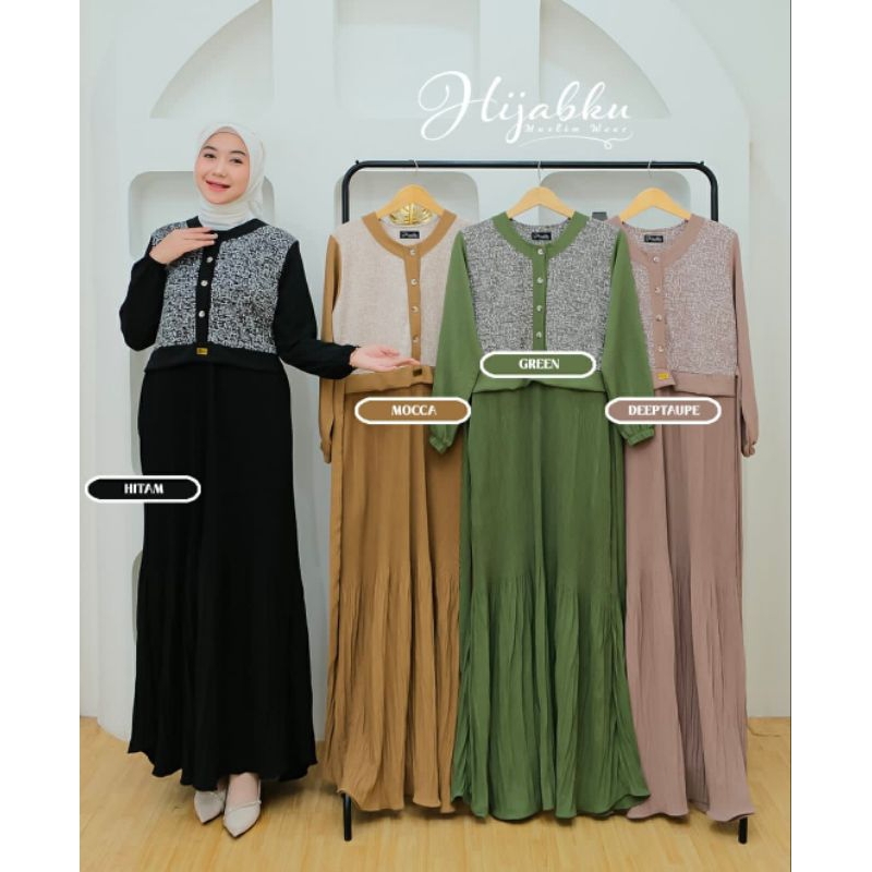 DIANA PLISKET DRESS LEBARAN TERLARIS ORI HIJABKU