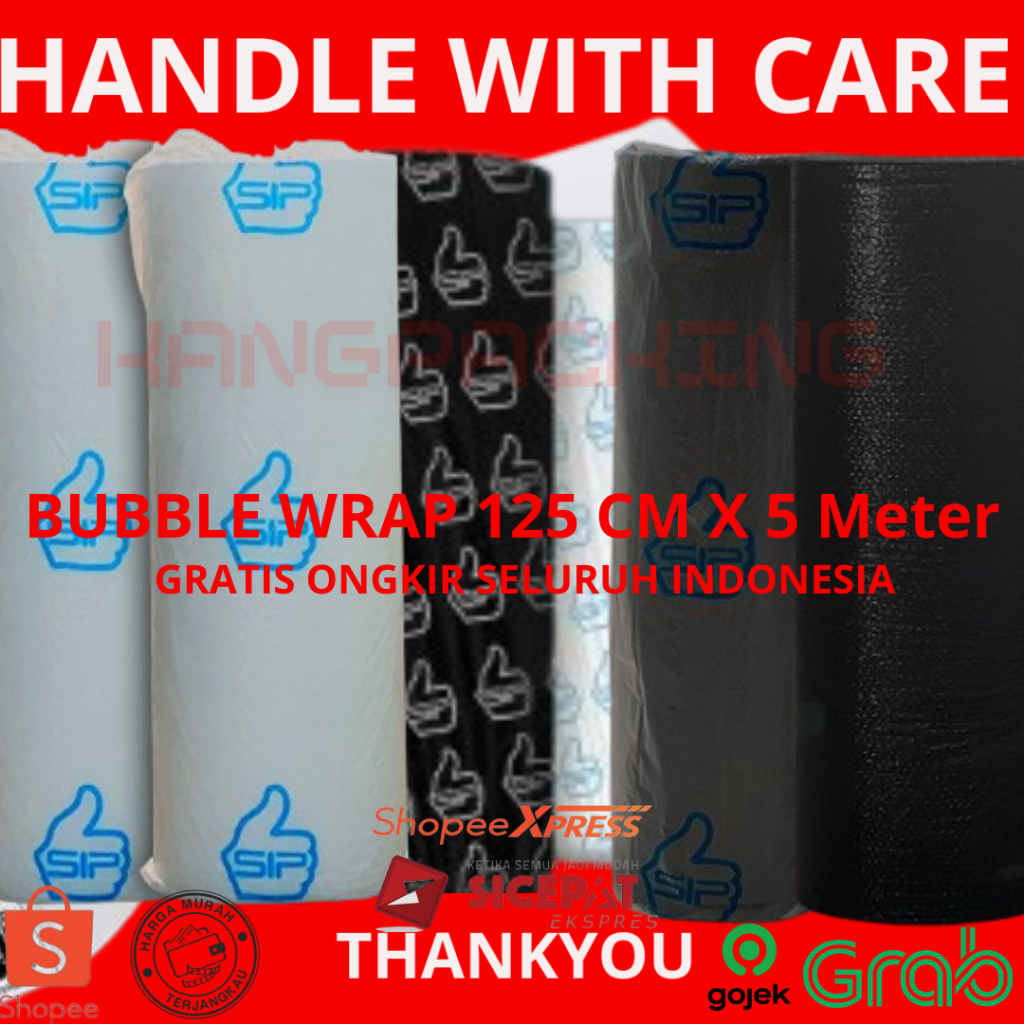 

Bubble Wrap roll 125 CM X 5 M Hitam & Bening (Kuat Tebal Termurah )