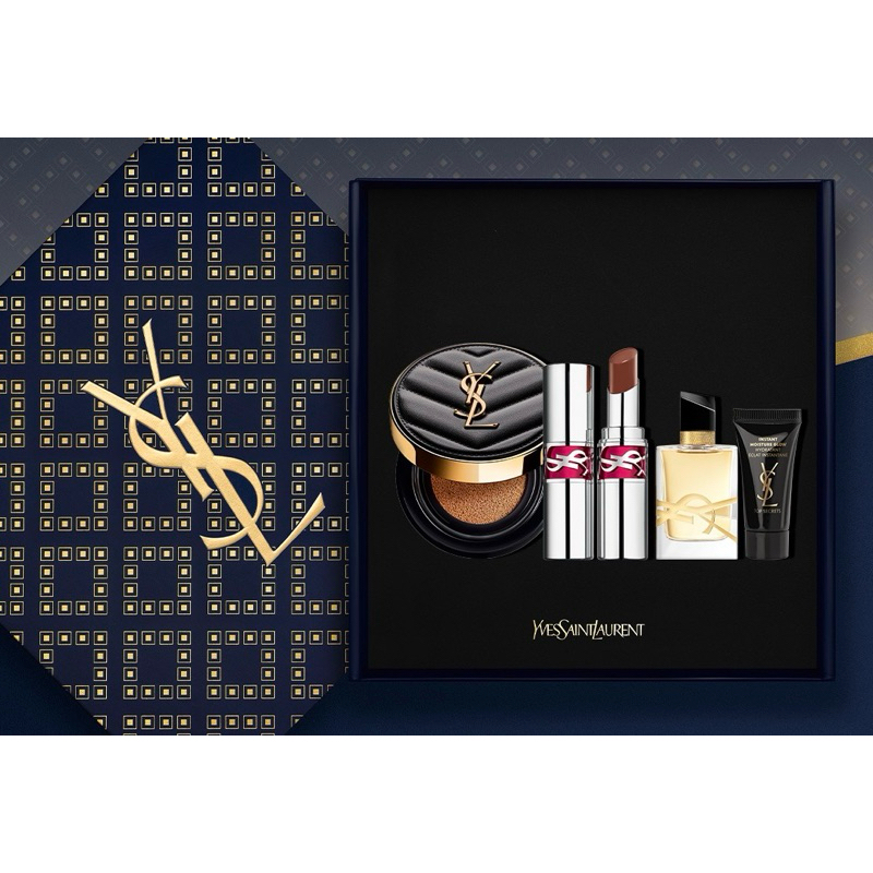 YSL Cushion + Lipstick Slim Velvet Set (Free Miniature Libre EDP 7,5ml + Primer Travel Size)