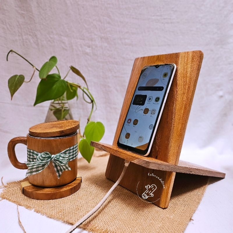 Holder HP / Holder iPad / Holder Laptop kayu / Stand HP