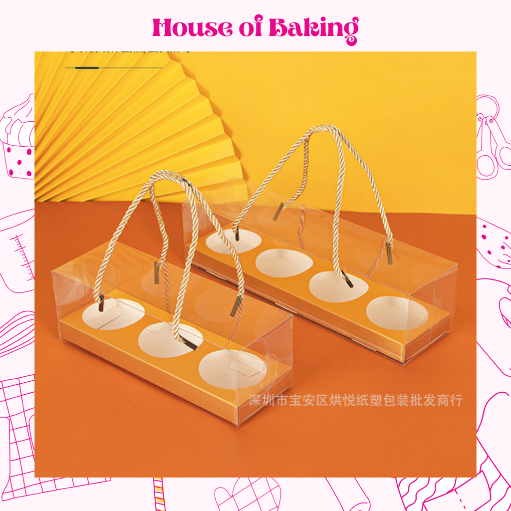 

HOB_ Box Mika Cupcake Pie dengan Tali / Box Mika Hampers Kue / Box Mika Cupcake isi 3 & 4 / Box Pie / Box Kue Transparan