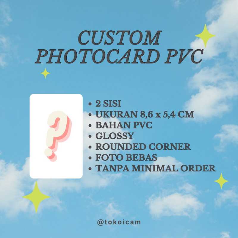 Custom Photocard ID card PVC Photo/Design Bebas