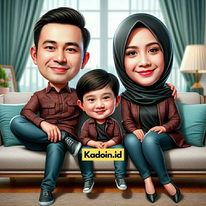 Jasa Edit Karikatur AI Keluarga Untuk Kado Ulang Tahun/Wisuda/Anniversary/Pernikahan dll