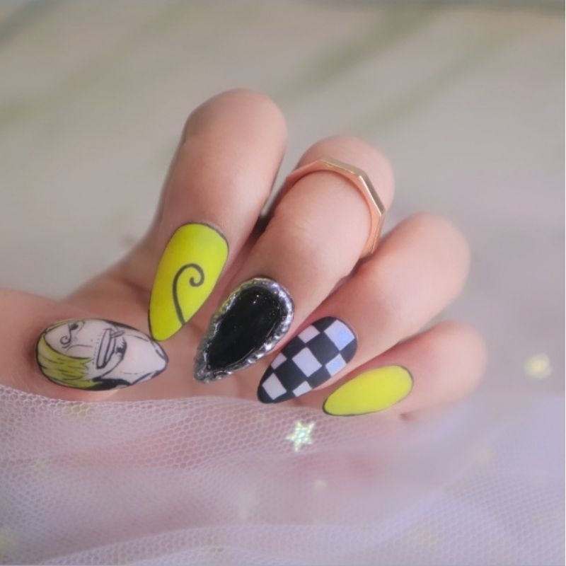 press on nails kuku palsu japanese nailart wedding nails kupal fake nails anime sanji