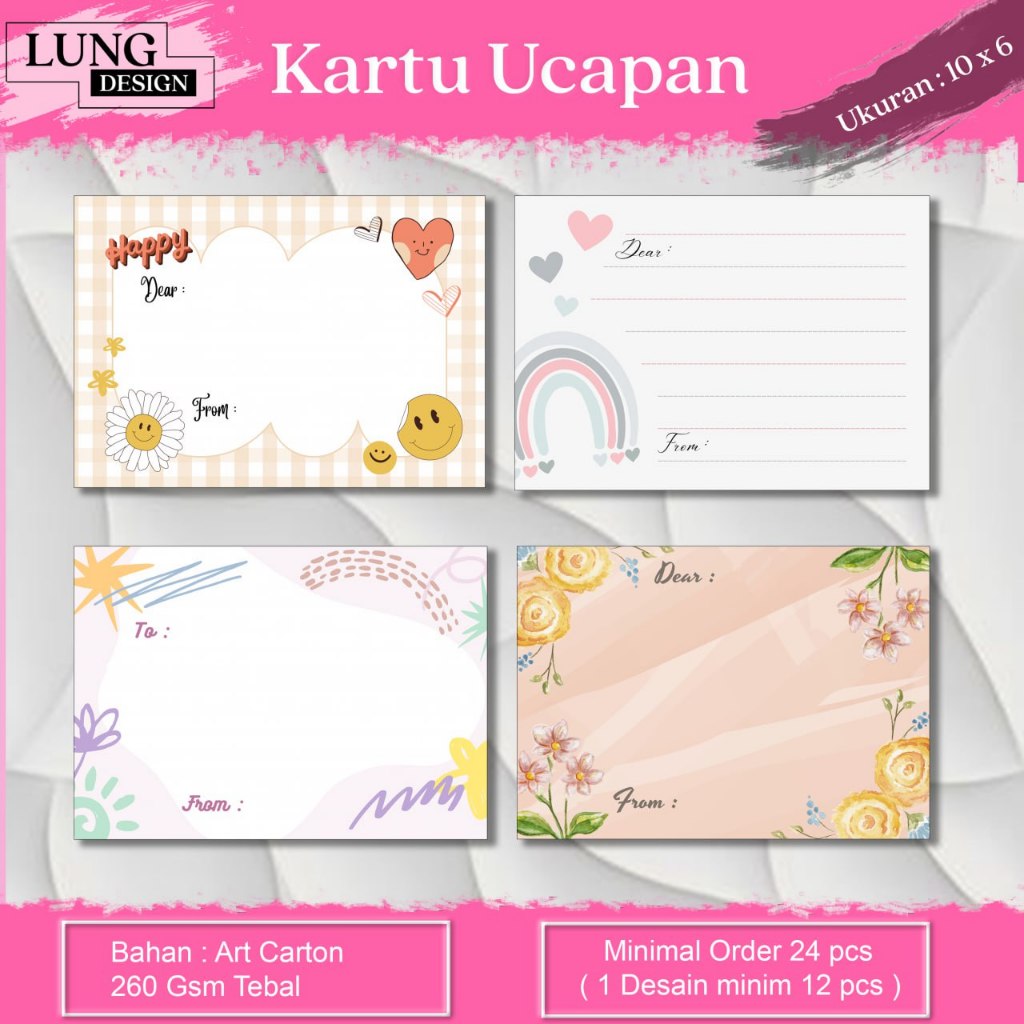 Stiker ucapan-KARTU UCAPAN POLOS / Greeting Card AESTHETIC Polos / Gift Card /Dear Blank Card | Bisa