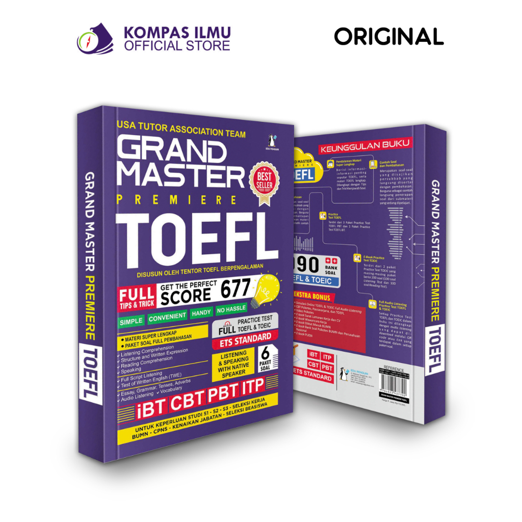 Buku Grand Master Premiere TOEFL TOEIC ITP iBT CBT PBT Standar ETS (Educational Testing Service) - K