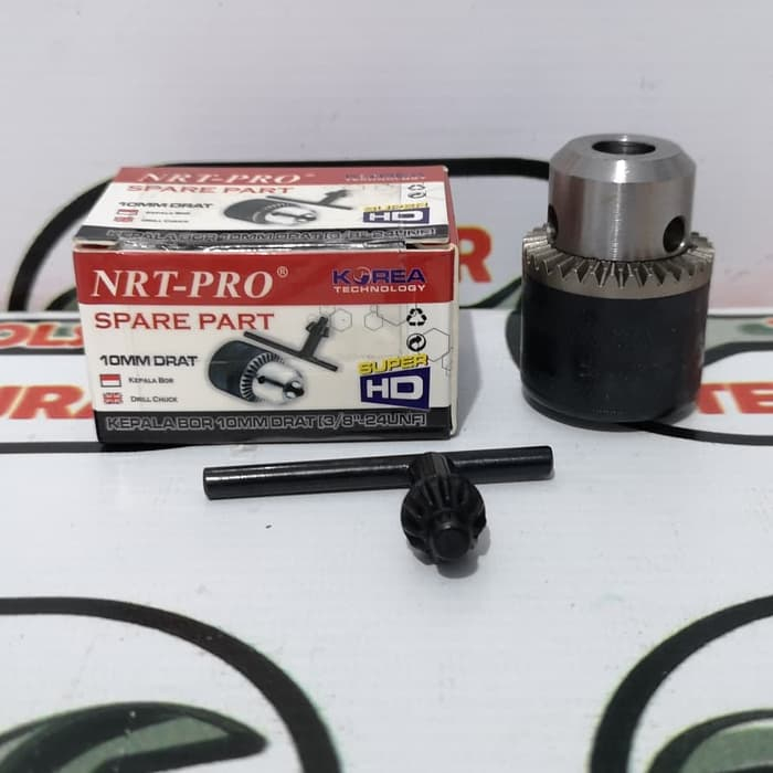 

Kepala Bor 10mm Drat + Kunci NRT PRO Drill Chuck 10 mm 3/8" 24 UNF