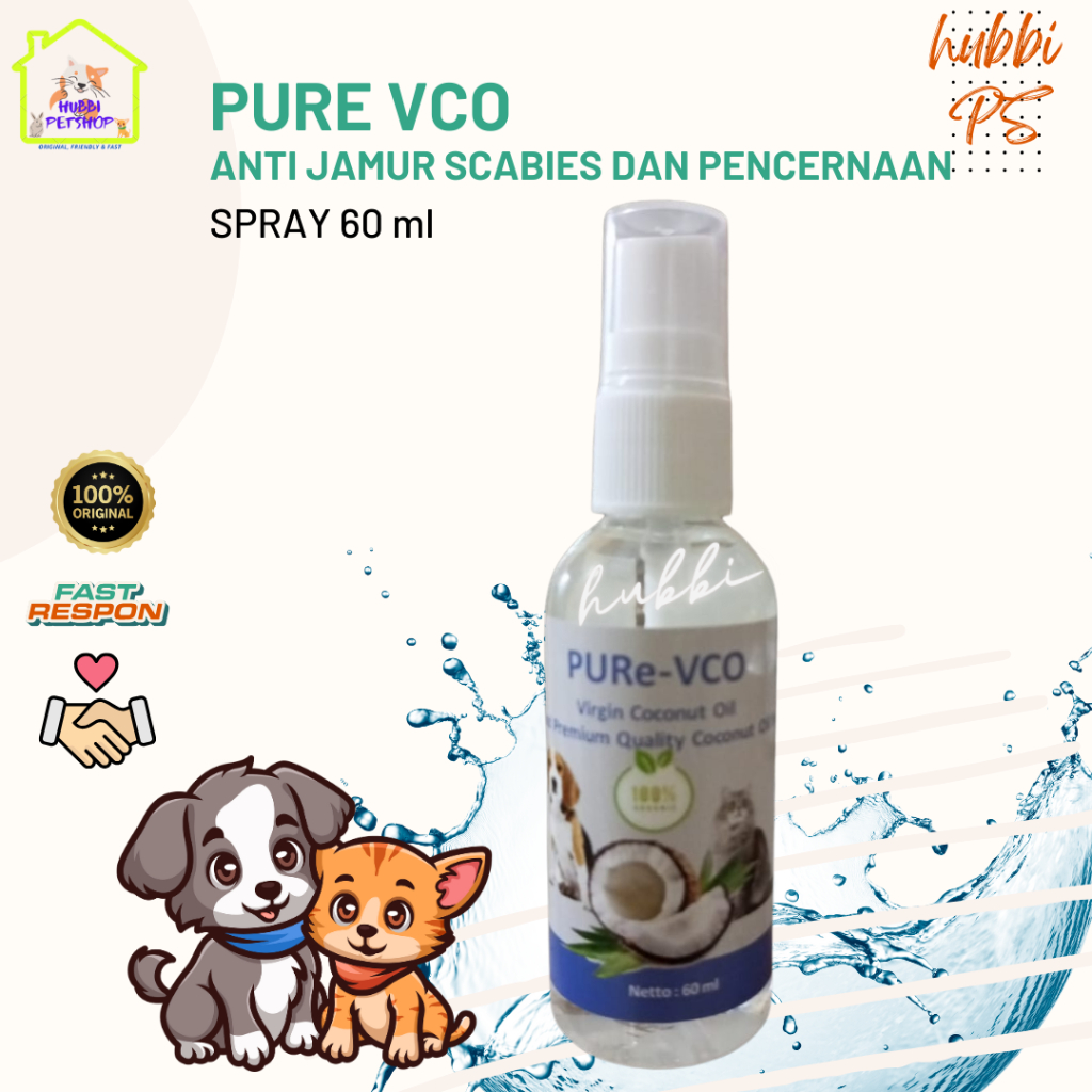 VCO KUCING SPRAY 60ml - Obat Jamur Scabies Untuk Kucing Anjing Minyak VCO Virgin Coconut Oil