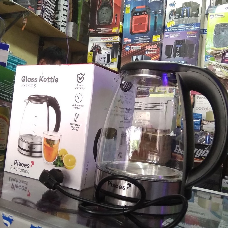 BRW Ketel Teko Listrik Pisces PK171 GS Low Watt 17 Liter Gelas PK171 Super Awet