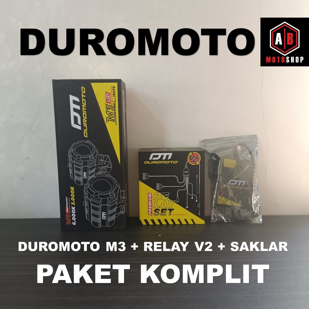 Paket komplit duromoto m3 pro + relay set + saklar duromoto