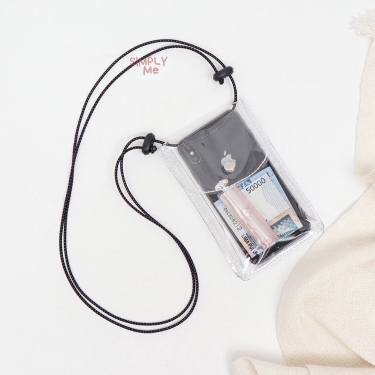 DOMPET HP PVC  GANTUNGAN HP TALI LEHER  TAS SELEMPANG HP PVC  TAS POCKET SLING BAG p Produk Terkini