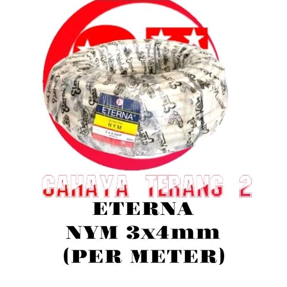 Kabel Tufur ETERNA 3x4mm/Kabel Listrik Kawat isi 3 Tembaga ETERNA 3x4 (PER METER)