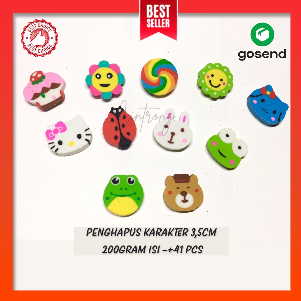 

Penghapus karakter 200 Gram Isi 41pcs Penghapus Lucu