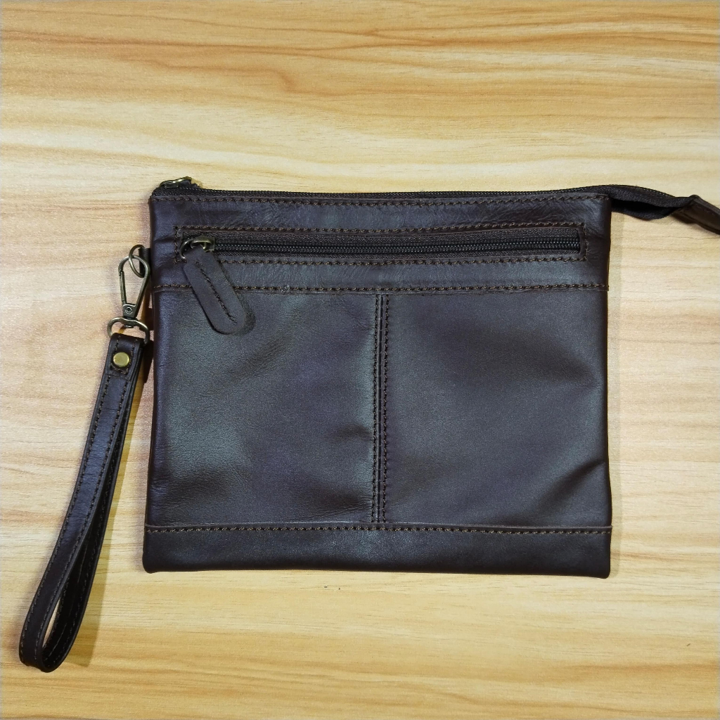 Pouch hand bag kulit asli - Tas tangan kulit asli Garut