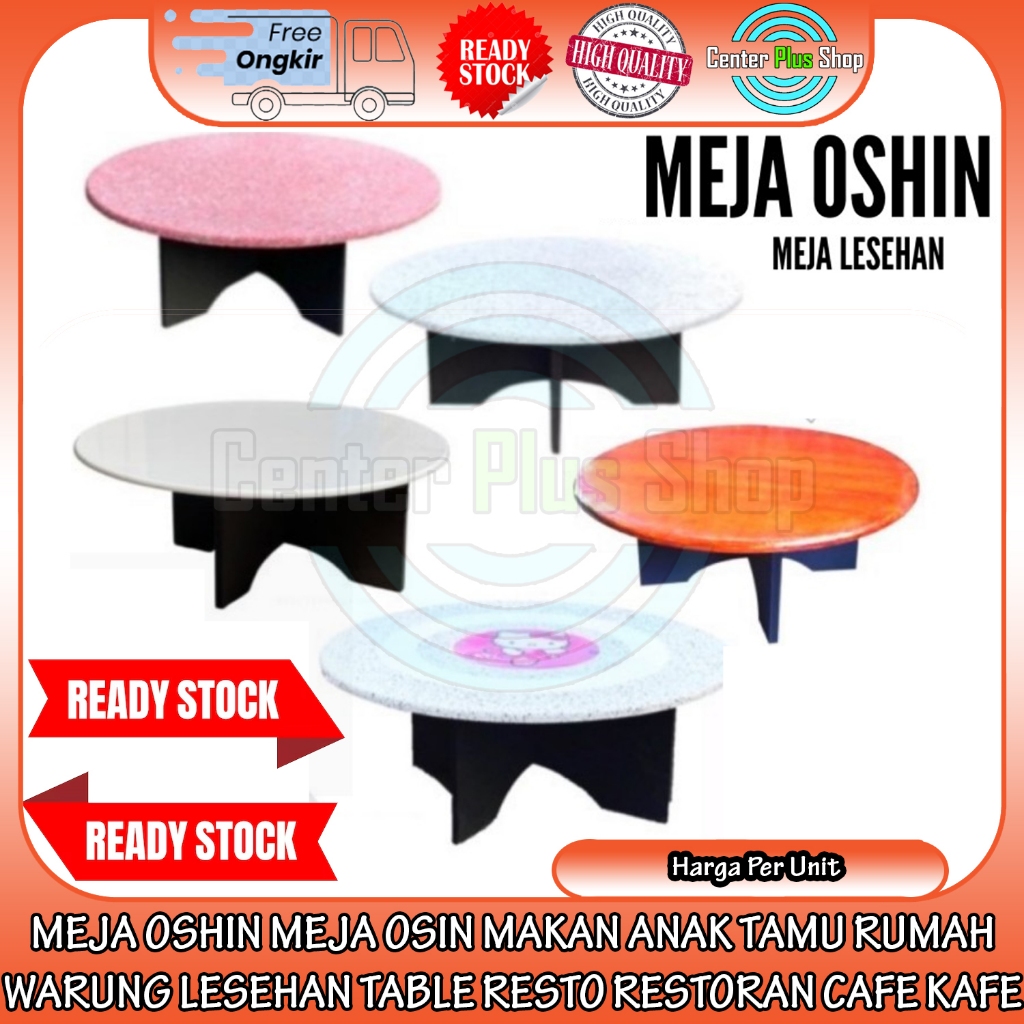 Oshin Osin Makan Meja Anak Tamu Plywood Kaki Partikel Board Serbuk Polos Gambar Natural Cat Cet Mini
