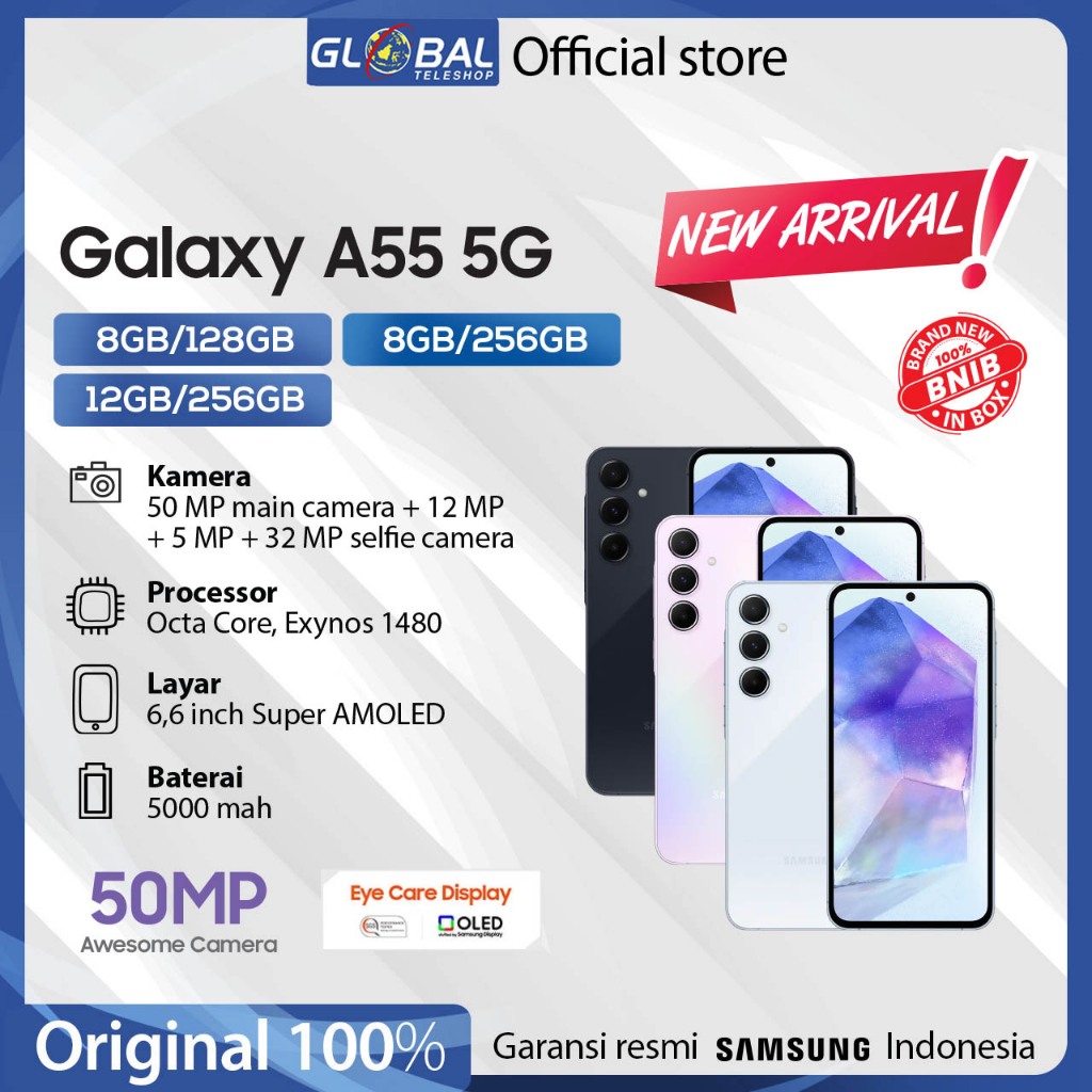 Samsung Galaxy A55 5G 8/128GB 8/256GB 12/256GB Garansi Resmi