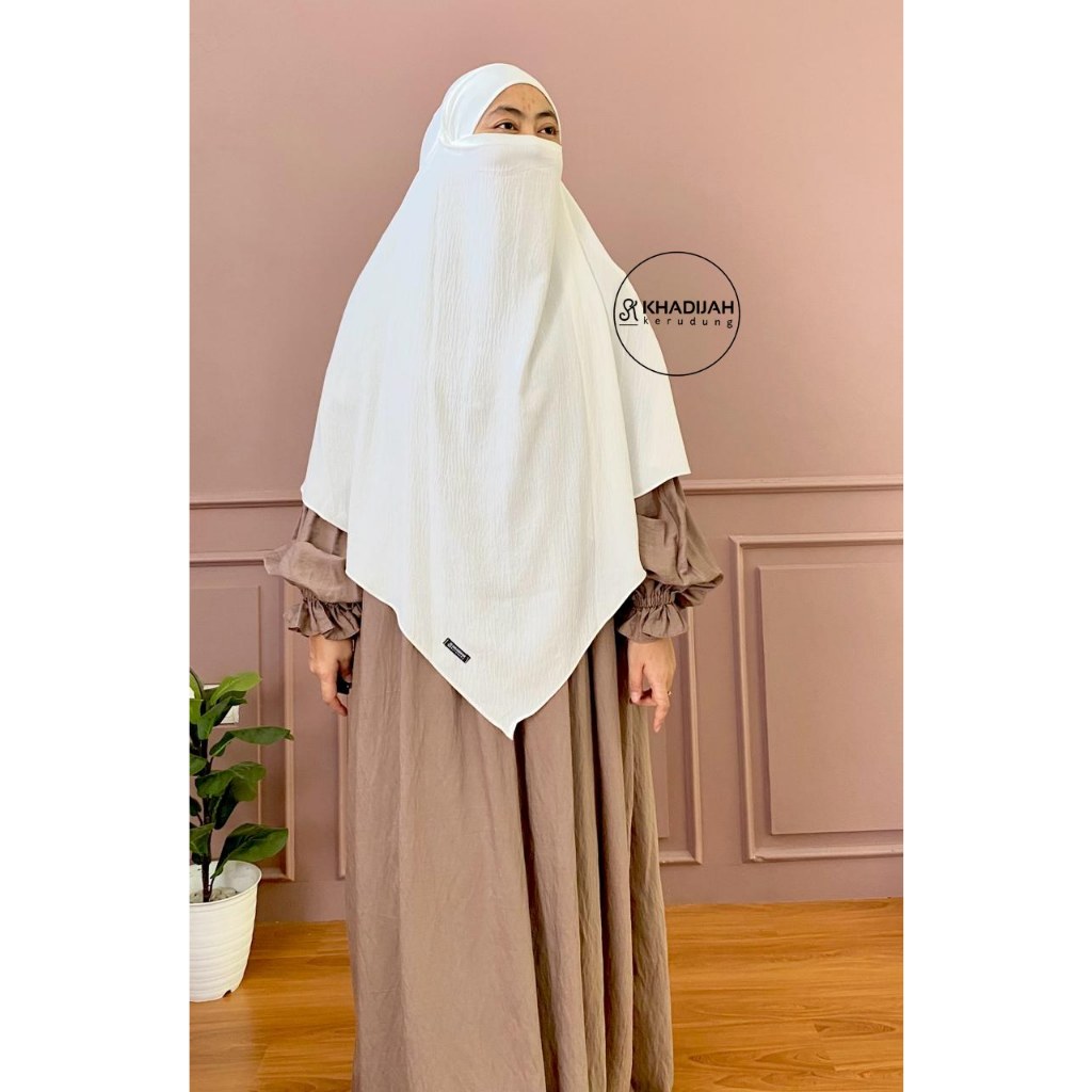 Khadijah Kerudung - Halwa I Hijab Jilbab Instan French Khimar Cadar Bahan Krinkle Airflow
