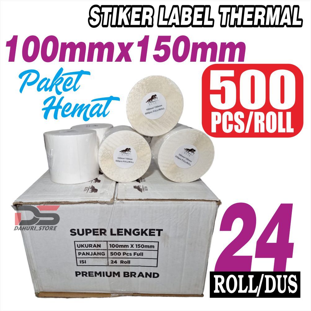 

RESI THERMAL 100 X 150 ISI 500 MERK KUYA HARGA 1 DUS ( 24 ROLL ) KUALITAS TERBAIK