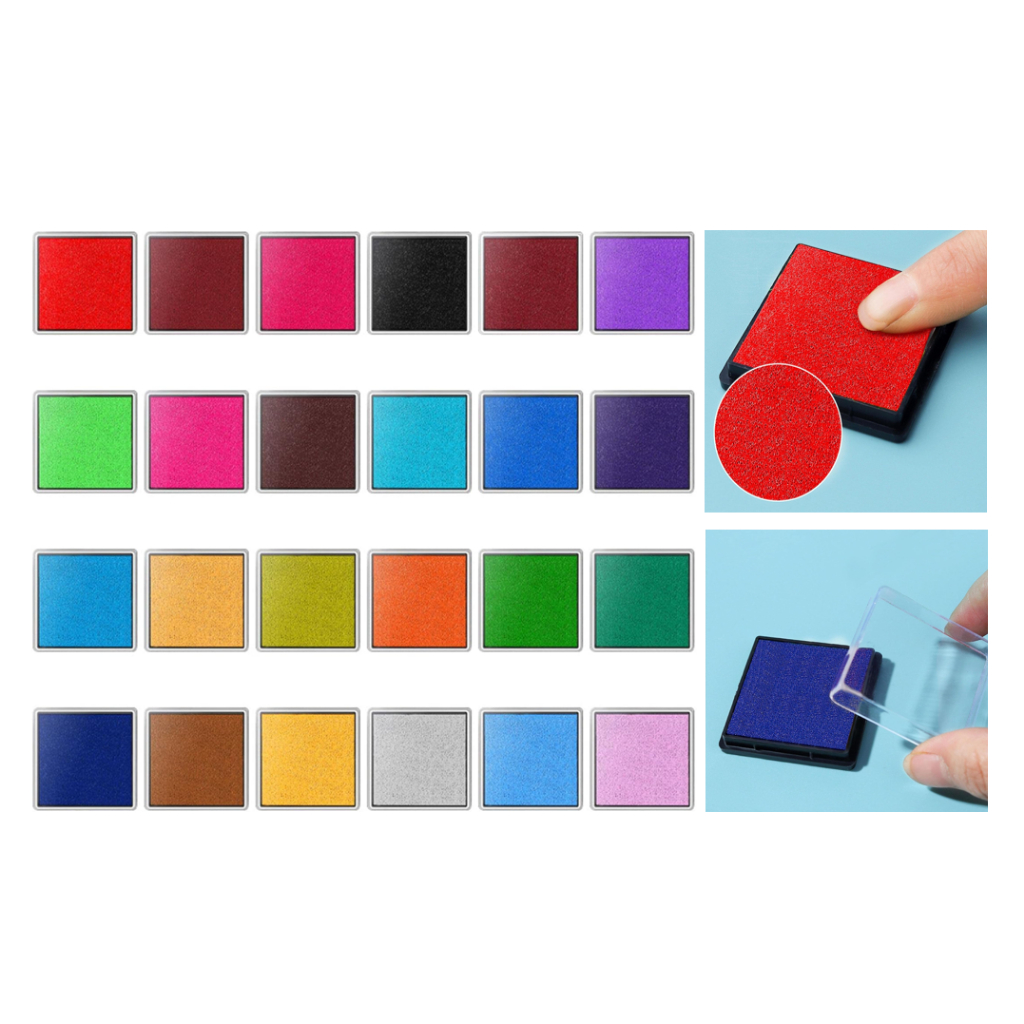 

RB LovelyCraftStore 24pcs / set (24colors / set) inkpad stamp pad 4x4cm for journal scrapbooking 24